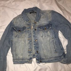 denim jacket with embroidered tiger on back